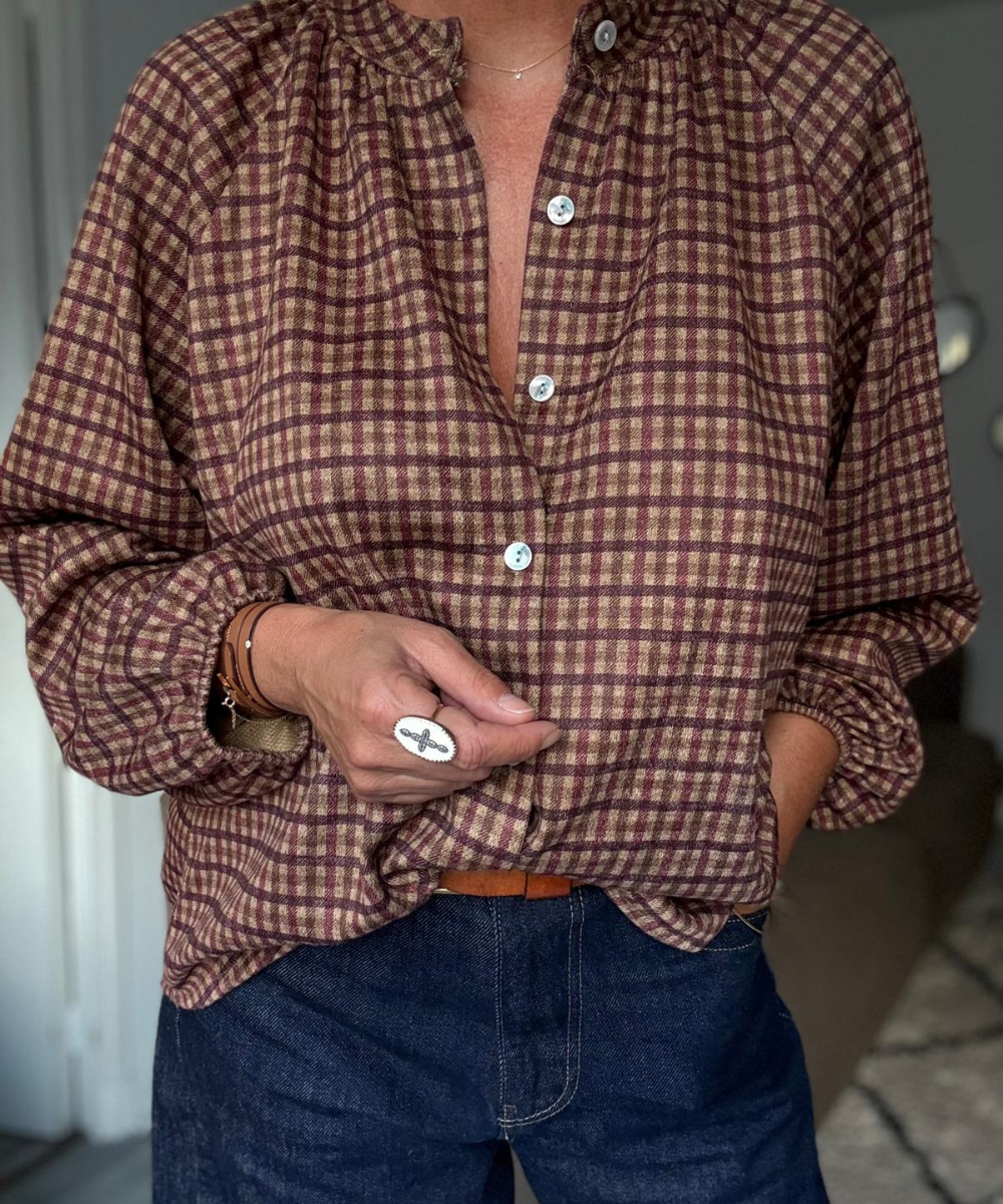 CHEMISE À CARREAUX EN 100% COTON SERENA