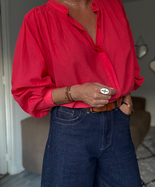 BLOUSE FLUIDE À COL TUNISIEN CHARLOTTE