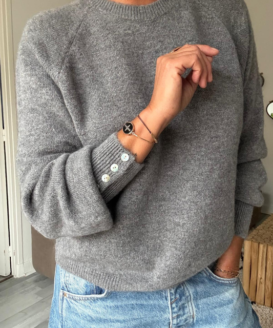 PULL EN MAILLE MANCHES LONGUES À BOUTONS IRIS