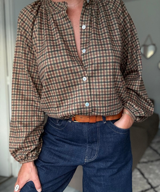 CHEMISE À CARREAUX EN 100% COTON JULIE