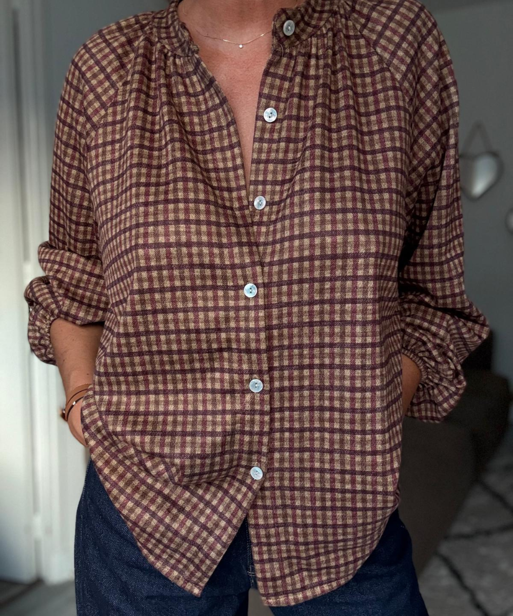CHEMISE À CARREAUX EN 100% COTON SERENA
