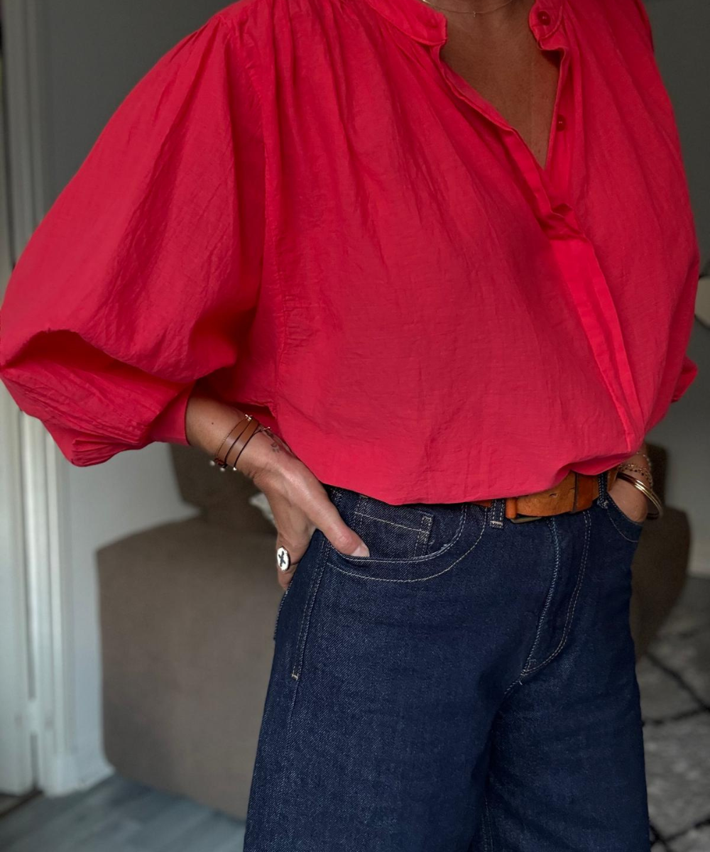 BLOUSE FLUIDE À COL TUNISIEN CHARLOTTE