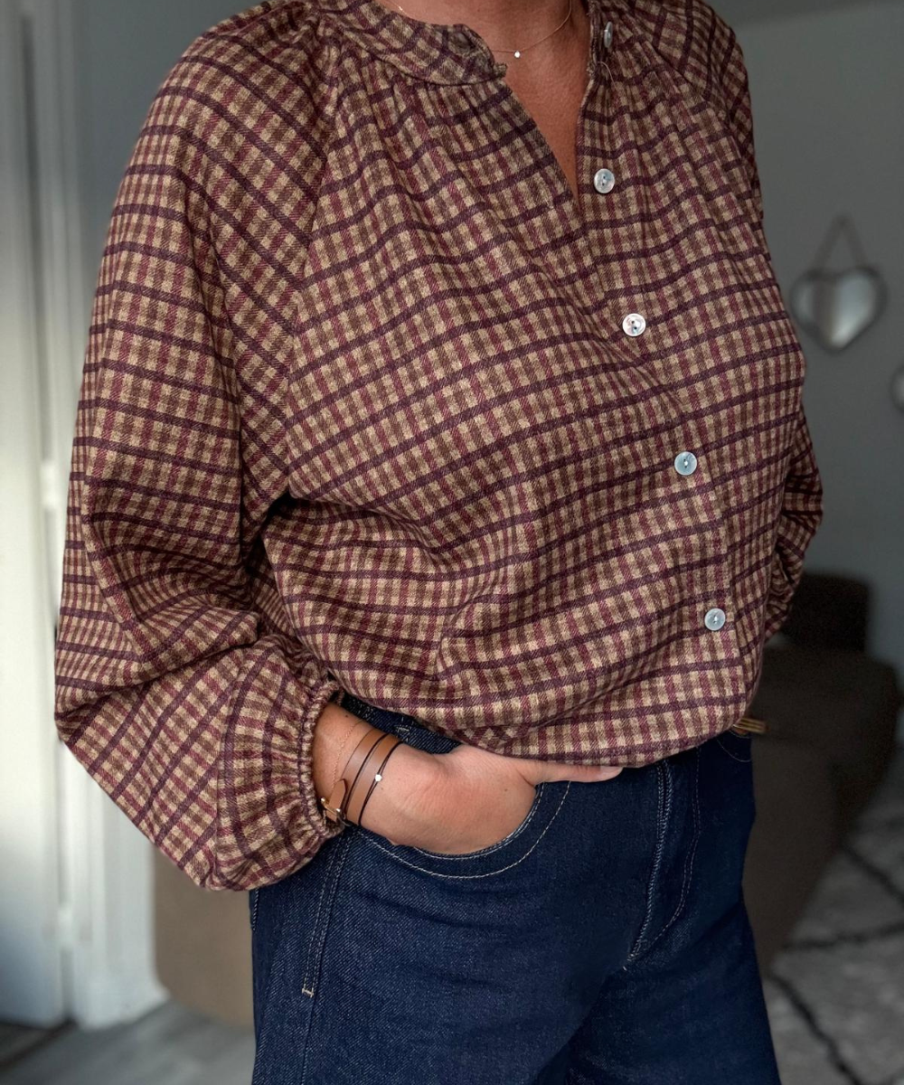 CHEMISE À CARREAUX EN 100% COTON SERENA